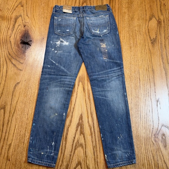 Polo Ralph Lauren Astor Slim Boyfriend Jeans Boys Size 10 Paint Splatter NWT - Picture 9 of 10